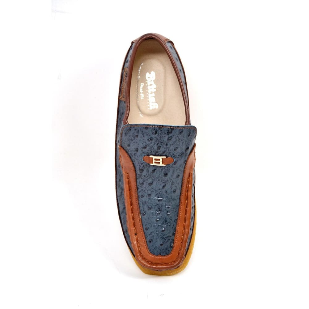 British Walkers Harlem Men’s Ostrich Leather Slip Ons