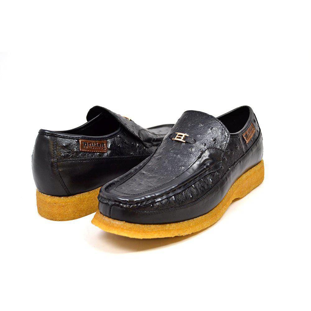 British Walkers Harlem Men’s Ostrich Leather Slip Ons