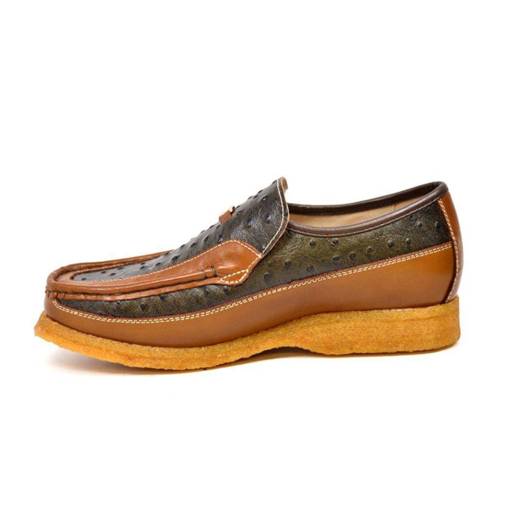 British Walkers Harlem Men’s Ostrich Leather Slip Ons