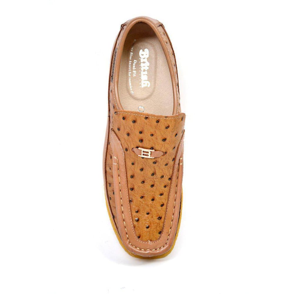British Walkers Harlem Men's Ostrich Leather Slip Ons Shoes by British Walkers – Don't Panic Shoes