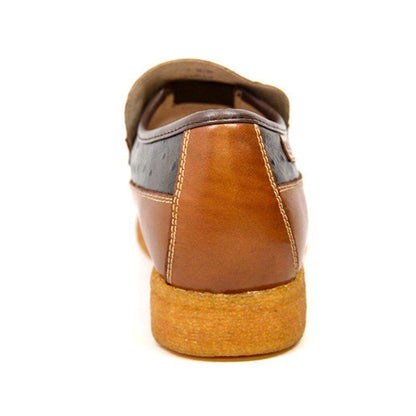 British Walkers Harlem Men's Ostrich Leather Slip Ons Shoes by British Walkers – Don't Panic Shoes