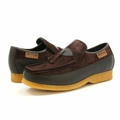 British Walkers King Men's Old School Brown Suede Slip On Shoes Shoes by British Walkers – Don't Panic Shoes