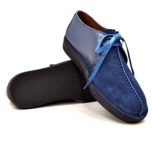 BritiSh Walkers Kingston Men’s Blue Leather & Suede Split - Toe Shoes – HAndcrafted Statement Of Modern Elegance and Heritage Craft Shoes by British Walkers – Don't Panic Shoes