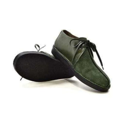 BritiSh Walkers Kingston Men’s Green Split - Toe Leather & Suede Shoes – Handcrafted Vintage Luxury With Modern Artisanal Sophistication Shoes by British Walkers – Don't Panic Shoes