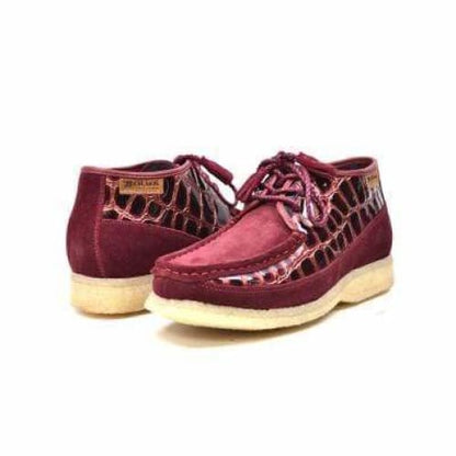 BritiSh Walkers Knicks Croc Men’s Burgundy Crocodile Leather & Suede Chukka Boots – HAndcrafted Limited Edition Icon Of Exotic Prestige and Bold British Style Shoes by British Walkers – Don't Panic Shoes