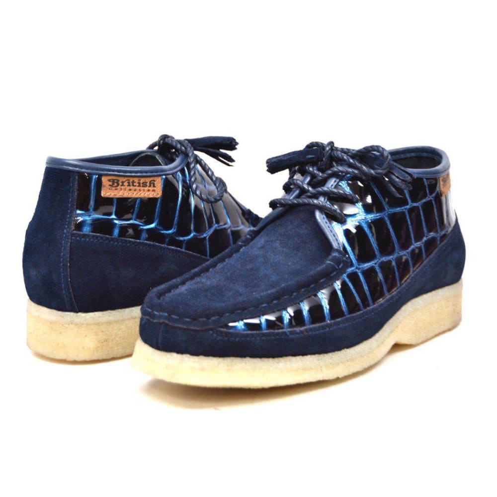 BritiSh Walkers Knicks Croc Men’s Exotic Crocodile Leather & Suede Chukka Boots – Handcrafted Urban Luxury With Bold Signature Style Shoes by British Walkers – Don't Panic Shoes