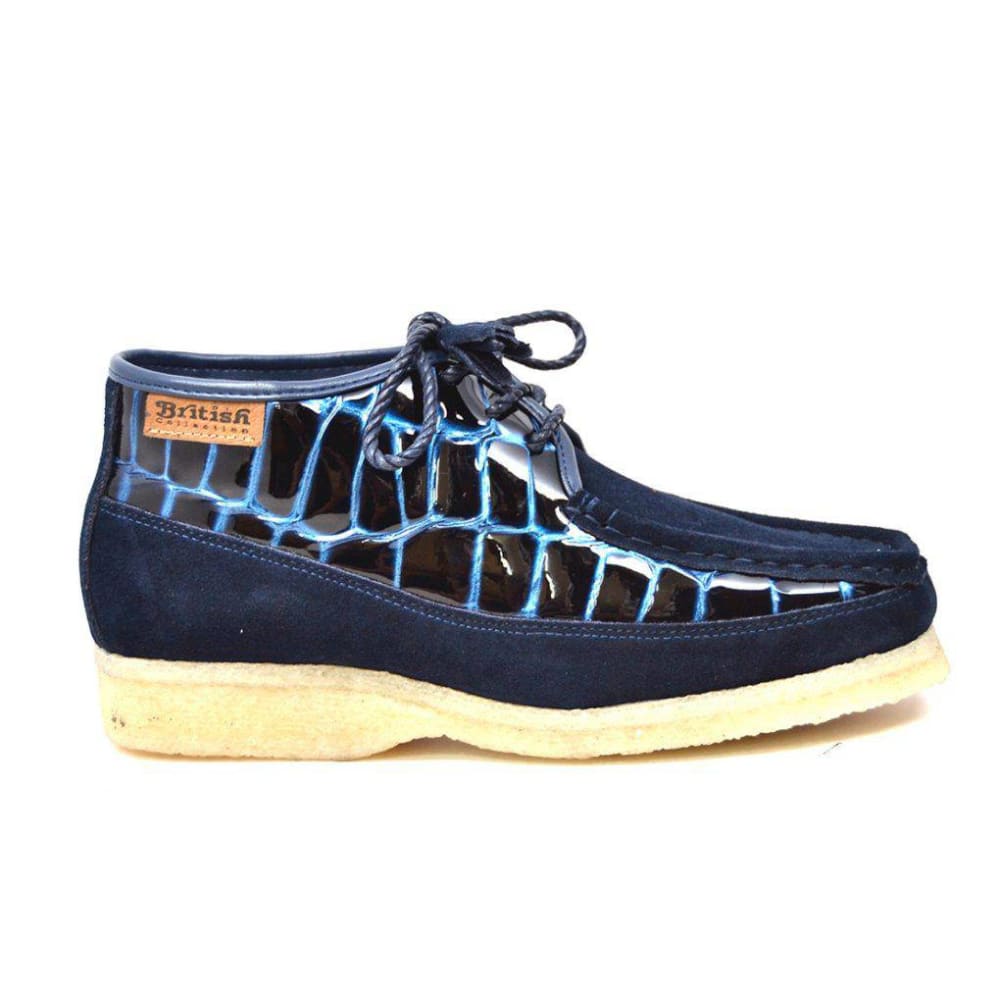 BritiSh Walkers Knicks Croc Men’s Exotic Crocodile Leather & Suede Chukka Boots – Handcrafted Urban Luxury With Bold Signature Style Shoes by British Walkers – Don't Panic Shoes