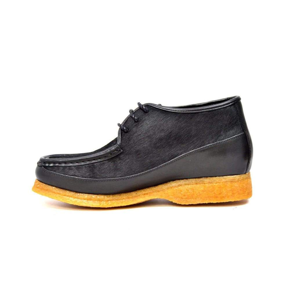 British Walkers Knicks Men's Black Leather And Pony Skin Shoes by British Walkers – Don't Panic Shoes