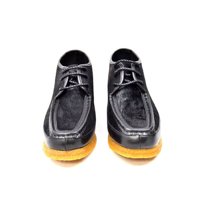 British Walkers Knicks Men's Black Leather And Pony Skin Shoes by British Walkers – Don't Panic Shoes