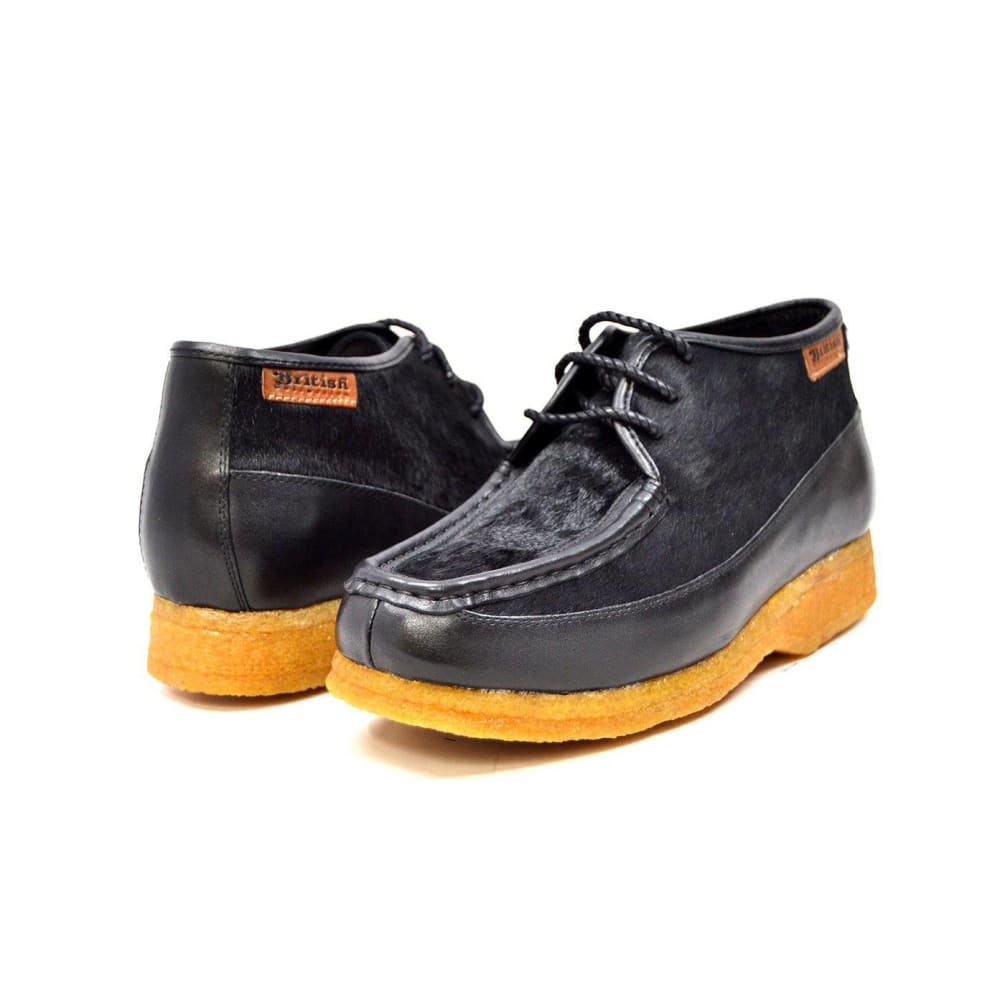 British Walkers Knicks Men’s Black Leather And Pony Skin