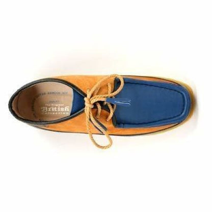 British Walkers Knicks Men's Blue And Rust Leather And Suede Shoes by British Walkers – Don't Panic Shoes