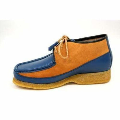 British Walkers Knicks Men's Blue And Rust Leather And Suede Shoes by British Walkers – Don't Panic Shoes