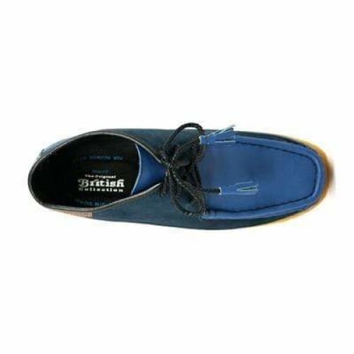 British Walkers Knicks Men's Light Blue Suede And Navy Leather Shoes by British Walkers – Don't Panic Shoes