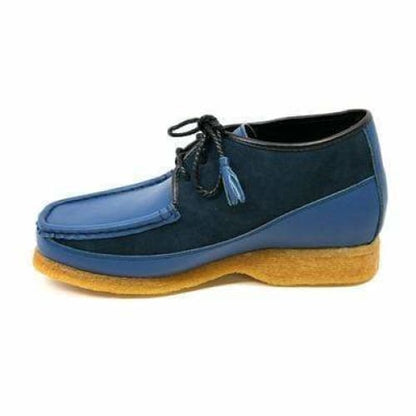 British Walkers Knicks Men's Light Blue Suede And Navy Leather Shoes by British Walkers – Don't Panic Shoes