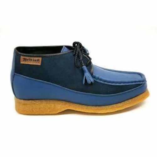 British Walkers Knicks Men's Light Blue Suede And Navy Leather Shoes by British Walkers – Don't Panic Shoes