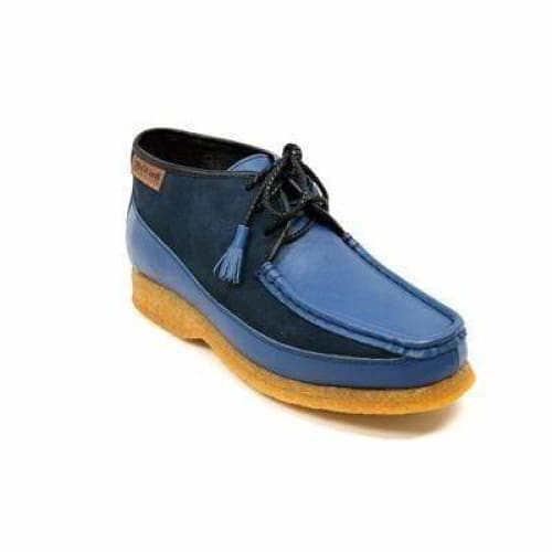 British Walkers Knicks Men's Light Blue Suede And Navy Leather Shoes by British Walkers – Don't Panic Shoes