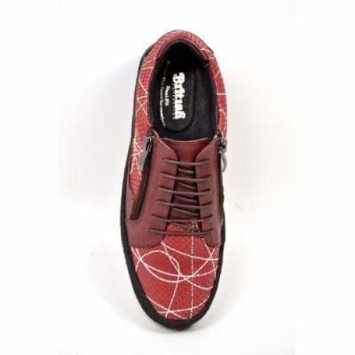 British Walkers Men's Red Snake Skin Leather W Linear Design Shoes by British Walkers – Don't Panic Shoes