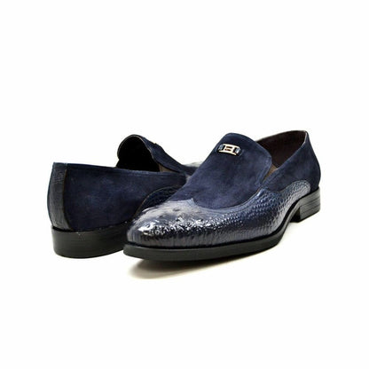 British Walkers Men's Shiraz Navy Blue Leather Loafers Shoes by British Walkers – Don't Panic Shoes