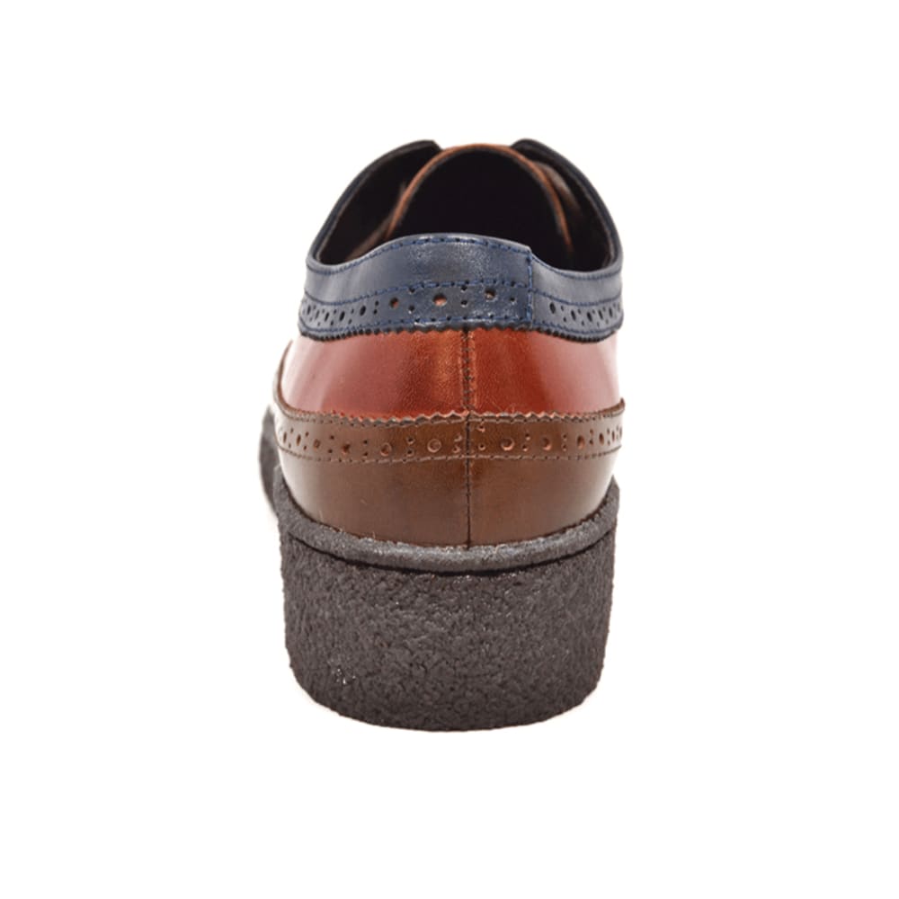 British Walkers Men's Three Tone Low Cut Olive Burgundy Navy Leather Shoes by British Walkers – Don't Panic Shoes