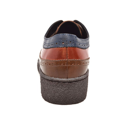 British Walkers Men's Three Tone Low Cut Olive Burgundy Navy Leather Shoes by British Walkers – Don't Panic Shoes