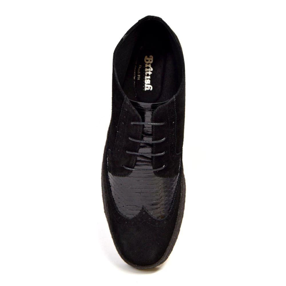 British Walkers Men’s Wingtip Black Snake Skin & Suede