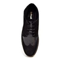 Thumbnail for British Walkers Men’s Wingtip Black Snake Skin & Suede