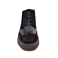 Thumbnail for British Walkers Men’s Wingtip Black Snake Skin & Suede