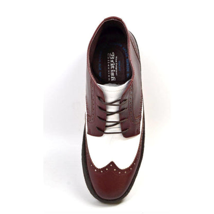 British Walkers Men's Wingtip Burgundy And White Shoes by British Walkers – Don't Panic Shoes