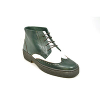 Thumbnail for British Walkers Men’s Wingtip Green & White Leather