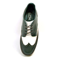 Thumbnail for British Walkers Men’s Wingtip Green & White Leather