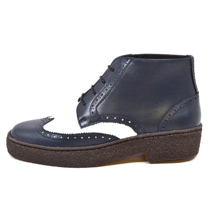 British Walkers Men's Wingtip Navy And White Leather Shoes by British Walkers – Don't Panic Shoes