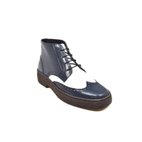 Thumbnail for British Walkers Men’s Wingtip Navy & White Leather
