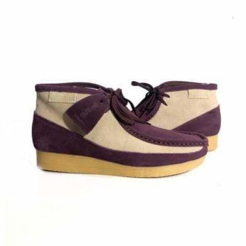 BritiSh Walkers New Castle – Beige & Burgundy Suede Men’s Chukka Boot | Refined Two - Tone Craft With Modern British Style Shoes by British Walkers – Don't Panic Shoes