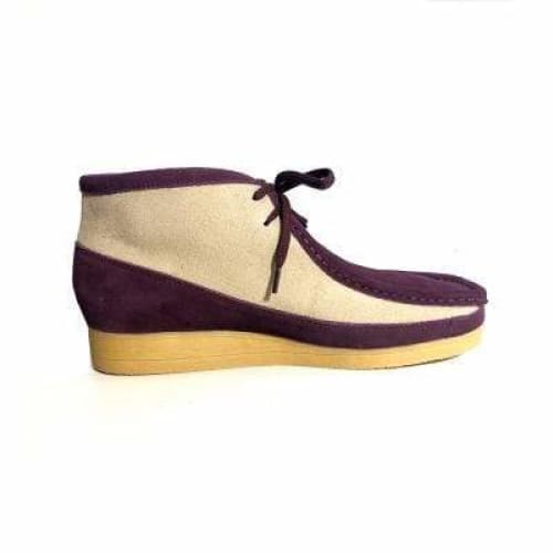 BritiSh Walkers New Castle – Beige & Burgundy Suede Men’s Chukka Boot | Refined Two - Tone Craft With Modern British Style Shoes by British Walkers – Don't Panic Shoes
