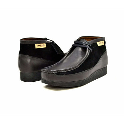 BritiSh Walkers New Castle – Black Leather & Suede Men’s Chukka Boot | Classic Two - Texture Craft With Modern British Sophistication Shoes by British Walkers – Don't Panic Shoes