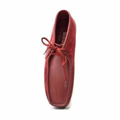 BritiSh Walkers New Castle – Cherry Red Leather & Suede Men’s Chukka Boot | Rich Two - Tone Craft With Bold British Elegance Shoes by British Walkers – Don't Panic Shoes
