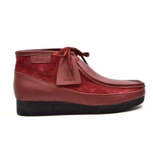 BritiSh Walkers New Castle – Cherry Red Leather & Suede Men’s Chukka Boot | Rich Two - Tone Craft With Bold British Elegance Shoes by British Walkers – Don't Panic Shoes