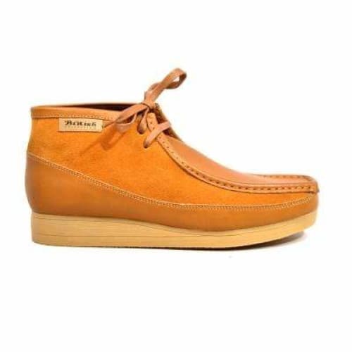 BritiSh Walkers New Castle – Cognac Suede & Leather Men’s Chukka Boot | Rich Two - Tone Craft With Heritage Luxury Style Shoes by British Walkers – Don't Panic Shoes