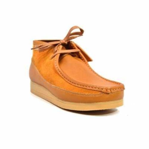 BritiSh Walkers New Castle – Cognac Suede & Leather Men’s Chukka Boot | Rich Two - Tone Craft With Heritage Luxury Style Shoes by British Walkers – Don't Panic Shoes