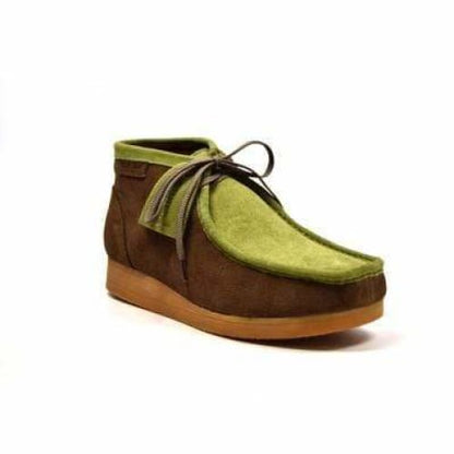BritiSh Walkers New Castle – Forest Green & Olive Suede Men’s Chukka Boot | Earth - Tone Two - Tone Craft With Timeless Natural Style Shoes by British Walkers – Don't Panic Shoes