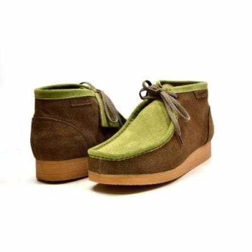 BritiSh Walkers New Castle – Forest Green & Olive Suede Men’s Chukka Boot | Earth - Tone Two - Tone Craft With Timeless Natural Style Shoes by British Walkers – Don't Panic Shoes