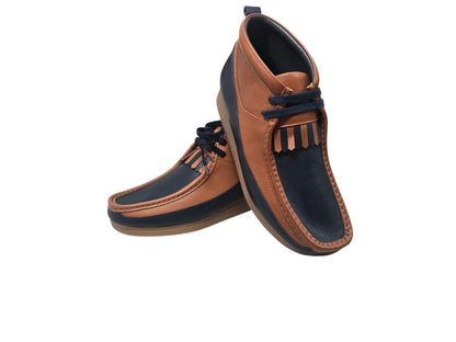 BritiSh Walkers New Castle – French Lambskin Men’s Moc - Toe Ankle Boot | Premium Heritage Craft With Soft Luxe Comfort Three Quarters by British Walkers – Don't Panic Shoes