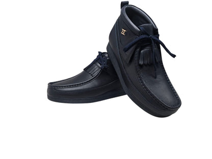 BritiSh Walkers New Castle – French Lambskin Men’s Moc - Toe Ankle Boot | Premium Heritage Craft With Soft Luxe Comfort Three Quarters by British Walkers – Don't Panic Shoes