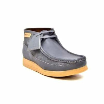 BritiSh Walkers New Castle – Gray Leather & Suede Men’s Chukka Boot | Modern Two - Tone Craft With Refined Urban Style Shoes by British Walkers – Don't Panic Shoes