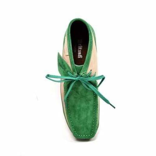 BritiSh Walkers New Castle – Green & Beige Suede Men’s Chukka Boot | Retro Two - Tone Craft With Modern Comfort Style Shoes by British Walkers – Don't Panic Shoes