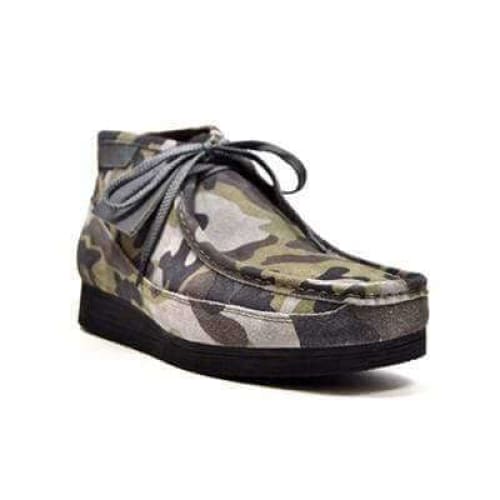 BritiSh Walkers New Castle – Green Camo Suede Men’s Chukka Boot | Urban Tactical Craft With Bold Modern Style Shoes by British Walkers – Don't Panic Shoes