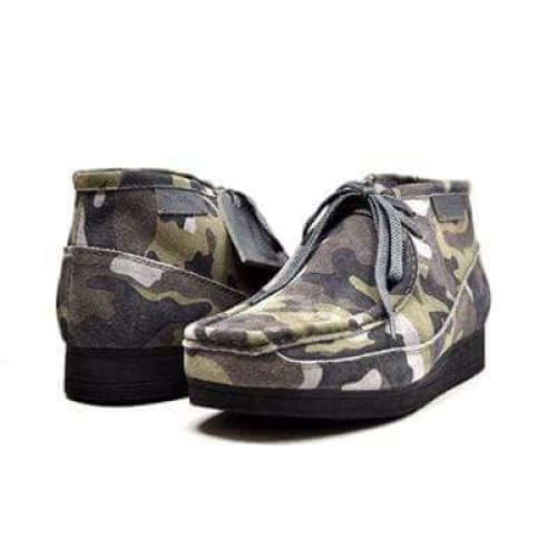 BritiSh Walkers New Castle – Green Camo Suede Men’s Chukka Boot | Urban Tactical Craft With Bold Modern Style Shoes by British Walkers – Don't Panic Shoes