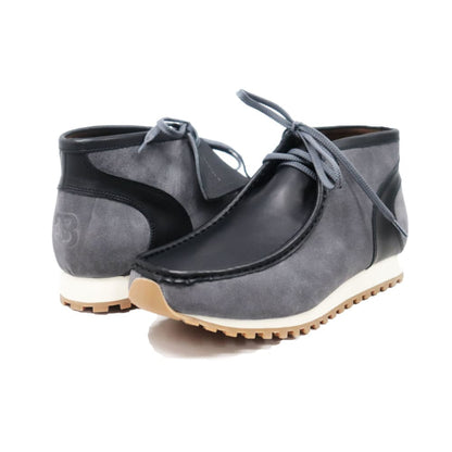 BritiSh Walkers New Castle Gt – Gray & Black Suede Men’s Chukka Boot | Modern - Sole Two - Tone Craft With Signature Gt Style Shoes by British Walkers – Don't Panic Shoes