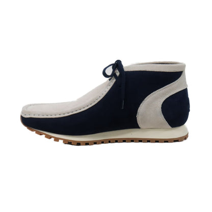 BritiSh Walkers New Castle Gt – Navy & Beige Suede Men’s Chukka Boot | Timeless Two - Tone Craft With Premium Gt Style Shoes by British Walkers – Don't Panic Shoes