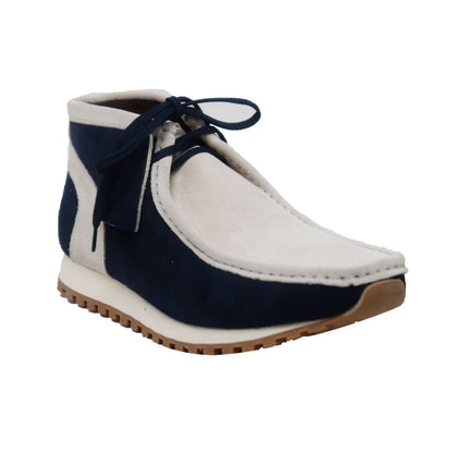 BritiSh Walkers New Castle Gt – Navy & Beige Suede Men’s Chukka Boot | Timeless Two - Tone Craft With Premium Gt Style Shoes by British Walkers – Don't Panic Shoes